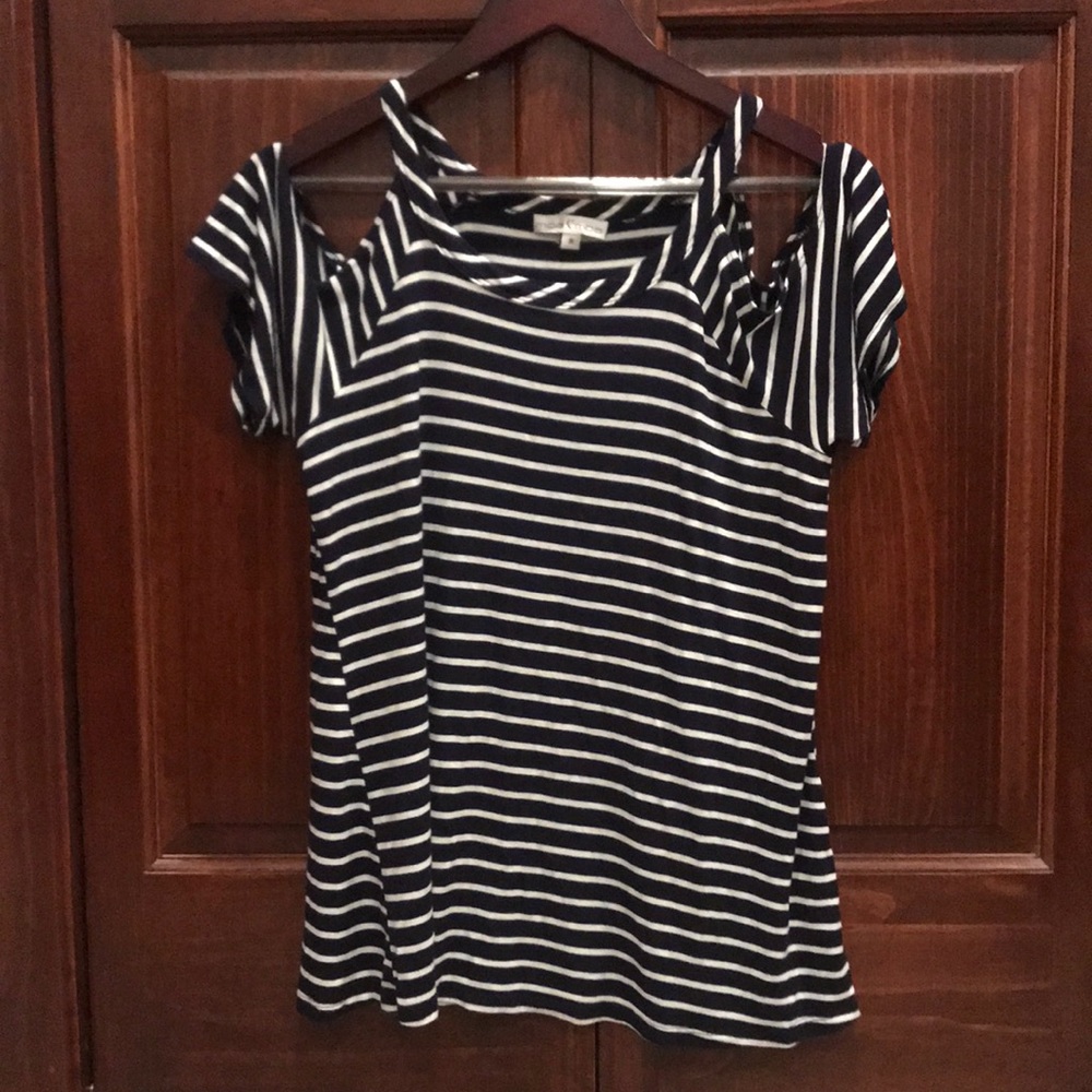 Women’s Dark Blue Stiped Top- Moa Moa brand